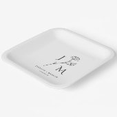Gepersonaliseerd minimalistisch Monogram Papier Bo Papieren Bordje (Gebogen)