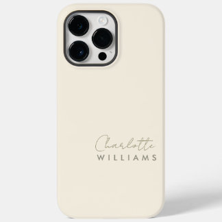 Gepersonaliseerd minimalistisch stijlvol ivoor scr Case-Mate iPhone 14 pro max hoesje
