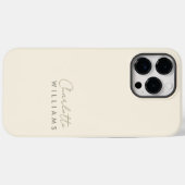 Gepersonaliseerd minimalistisch stijlvol ivoor scr Case-Mate iPhone case (Achterkant (horizontaal))