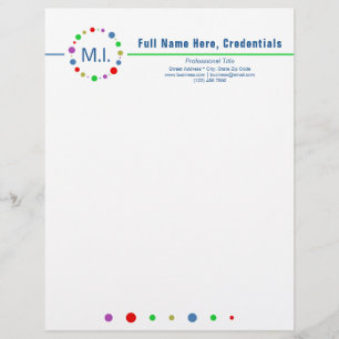 Gepersonaliseerd minimalistische kleurrijke kringe briefhoofd