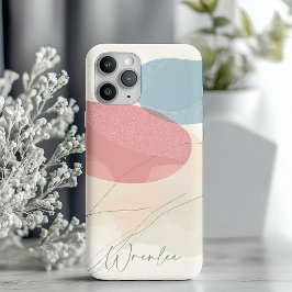 Gepersonaliseerd minimalistische pastel Abstracte  iPhone 16 Hoesje