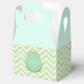 Gepersonaliseerd Mint Groen Gouden Folie Chevron P Bedankdoosjes (Geopend)