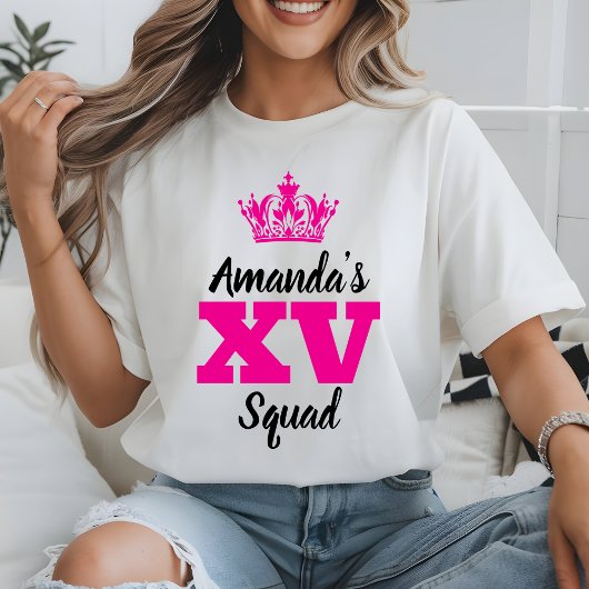 Gepersonaliseerd Mis Quince Squad 20ste verjaardag T-shirt