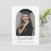 Gepersonaliseerd modern Afstuderen Aankondiging (Staand voorkant)