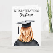 Gepersonaliseerd Modern Afstuderen Vrouw Afstudere Kaart (Voorkant)