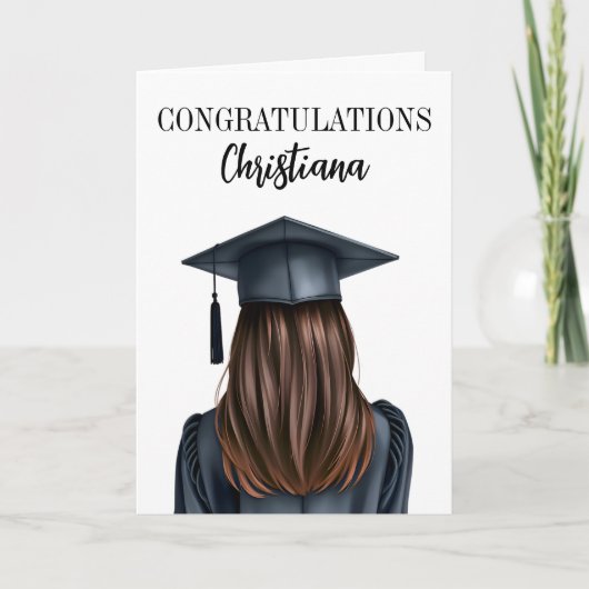 Gepersonaliseerd Modern Afstuderen Vrouw Afstudere Kaart (Voorkant)
