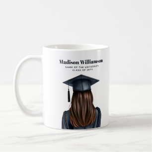 Gepersonaliseerd Modern Afstuderen Vrouw Afstudere Koffiemok