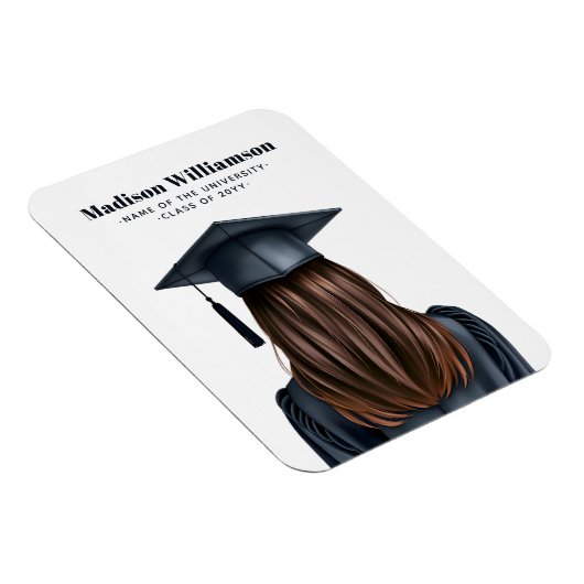 Gepersonaliseerd Modern Afstuderen Vrouw Afstudere Magneet (Rechterzijde)