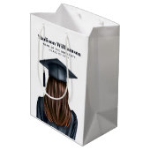 Gepersonaliseerd Modern Afstuderen Vrouw Afstudere Medium Cadeauzakje (Achterkant Gekanteld)