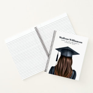 Gepersonaliseerd Modern Afstuderen Vrouw Afstudere Notitieboek