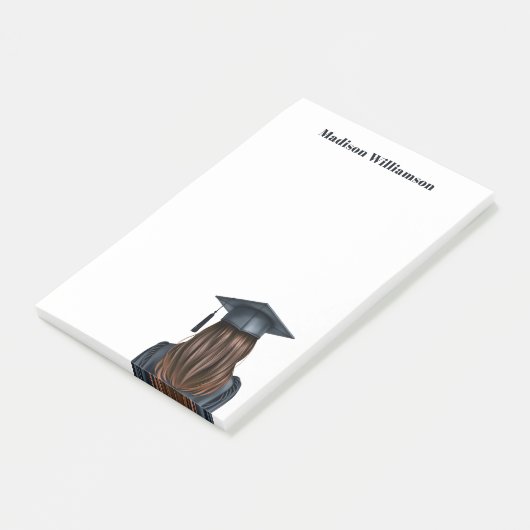 Gepersonaliseerd Modern Afstuderen Vrouw Afstudere Post-it® Notes (Schuin)