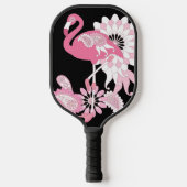 Gepersonaliseerd Modern Black Paisley Pink Flaming Pickleball Paddle (Voorkant)