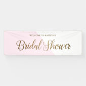 Gepersonaliseerd Modern blush roze gouden Vrijgeze Spandoek (Horizontaal)