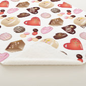 Gepersonaliseerd modern chocolade Snoep hartpatroo Sherpa Deken (3/4)
