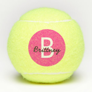 Gepersonaliseerd modern crèmeroze monogram tennisballen
