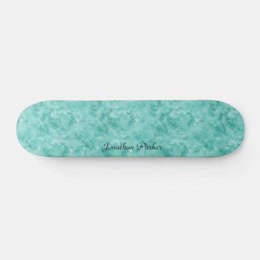 Gepersonaliseerd Modern Distress Turquoise Skateboard (Horizontaal)