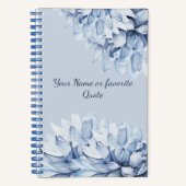 Gepersonaliseerd Modern Floral Dusty Blue Notitieboek (Voorkant)