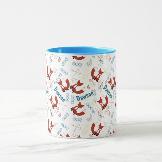 Gepersonaliseerd modern fox Woodland FOREST Patter Mok (Midden)