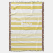 Gepersonaliseerd modern geel striped patroon deken (Voorkant Verticaal)