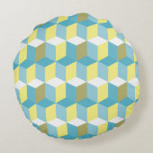 Gepersonaliseerd modern geometrisch patroon rond kussen (Achterkant)