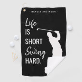 Gepersonaliseerd Modern Golfer Quote Golfhanddoek (Insitu)