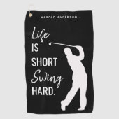 Gepersonaliseerd Modern Golfer Quote Golfhanddoek (Voorkant)