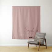 Gepersonaliseerd Modern handgeschreven script roze Wandkleed (In situ)