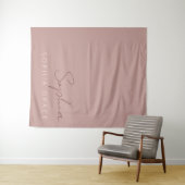 Gepersonaliseerd Modern handgeschreven script roze Wandkleed (In Situ (horizontaal))