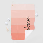 Gepersonaliseerd modern Handtekening Koraal kleure Golfhanddoek (Insitu)