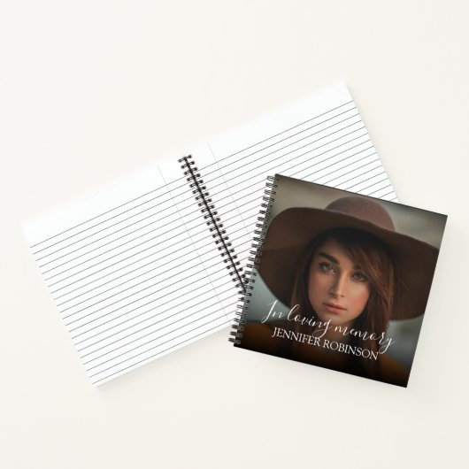 Gepersonaliseerd Modern in Loving Memory | Memoria Notitieboek (Binnen)