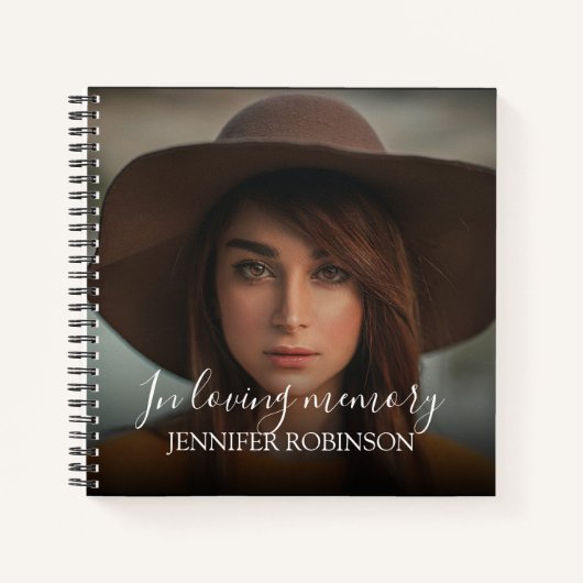 Gepersonaliseerd Modern in Loving Memory | Memoria Notitieboek (Voorkant)