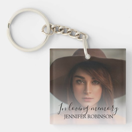 Gepersonaliseerd Modern in Loving Memory | Memoria Sleutelhanger (voorkant)