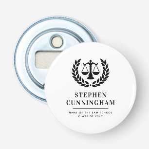 Gepersonaliseerd Modern Law School Afstuderen Button Flesopener