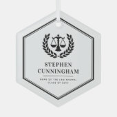 Gepersonaliseerd Modern Law School Afstuderen Glas Ornament (Voorkant)