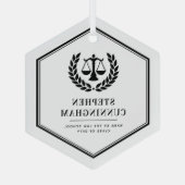 Gepersonaliseerd Modern Law School Afstuderen Glas Ornament (Achterkant)
