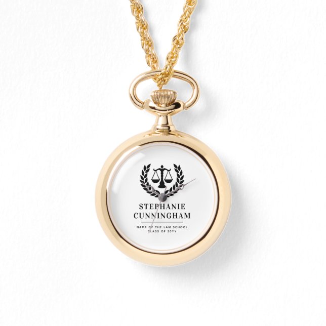 Gepersonaliseerd Modern Law School Afstuderen Horloge (Voorkant)