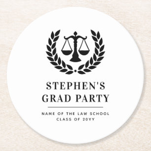 Gepersonaliseerd Modern Law School Afstuderen Ronde Kartonnen Onderzetter