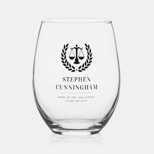 Gepersonaliseerd Modern Law School Afstuderen Wijnglas Zonder Voet