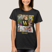 Gepersonaliseerd modern monogram fotocollage t-shirt (Voorkant)
