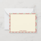 Gepersonaliseerd Modern Monogram Gingham Patroon R Notitiekaartje (Voorkant)