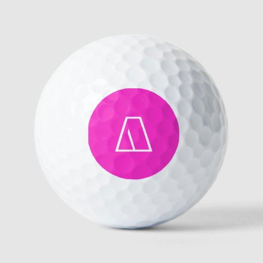 Gepersonaliseerd Modern Monogram Hot Pink Golfballen (Voorkant)