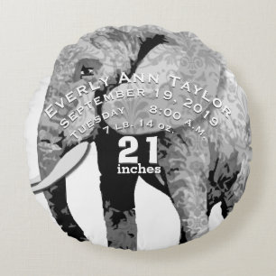 Gepersonaliseerd modern olifantenpatroon rond kussen