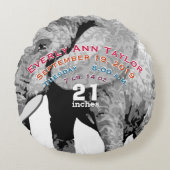 Gepersonaliseerd modern olifantenpatroon rond kussen (Voorkant)