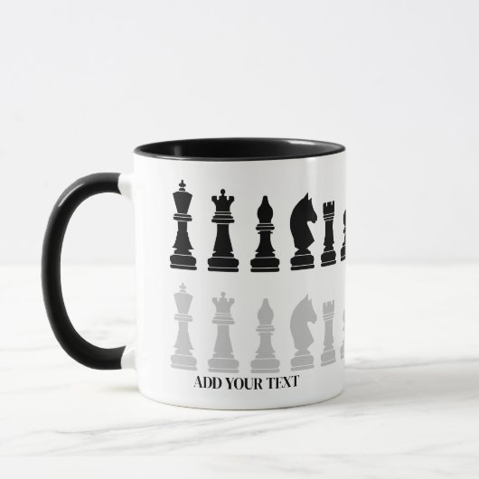 Gepersonaliseerd modern schaakstuk spel mok (Links)