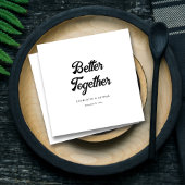 Gepersonaliseerd Modern Script Zwart & Wit Bruilof Servet