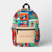 Gepersonaliseerd modern Transport trendy kinder Bedrukte Rugzak (Voorkant)