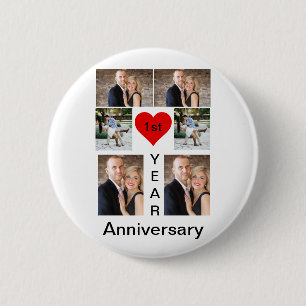 Gepersonaliseerd modern trendy Jubileum Ronde Button 5,7 Cm