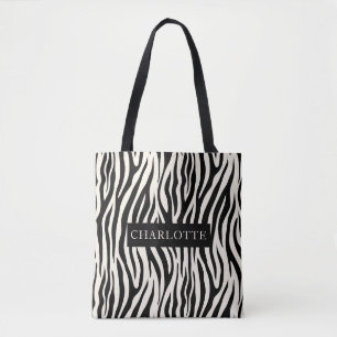Gepersonaliseerd modern Zebra Safari Dierenpatroon Draagtas