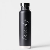 Gepersonaliseerd modern zwart waterfles (Links)
