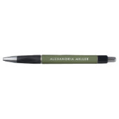 Gepersonaliseerd Moderne Pen Olive Groen en Wit (Voorkant)
